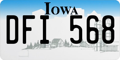IA license plate DFI568