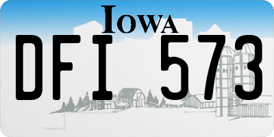 IA license plate DFI573