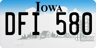 IA license plate DFI580