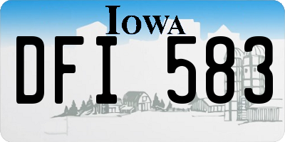 IA license plate DFI583