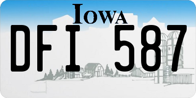 IA license plate DFI587