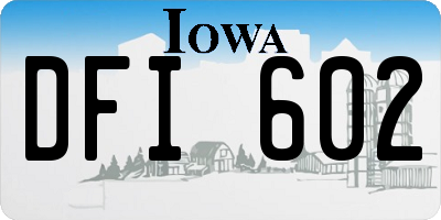 IA license plate DFI602