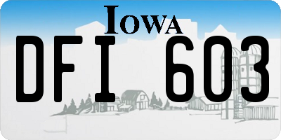 IA license plate DFI603