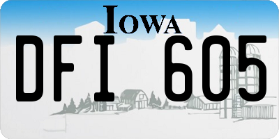 IA license plate DFI605