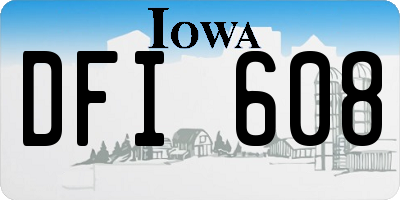 IA license plate DFI608