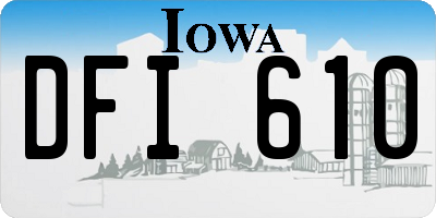 IA license plate DFI610