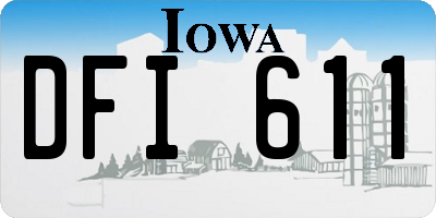 IA license plate DFI611