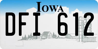 IA license plate DFI612