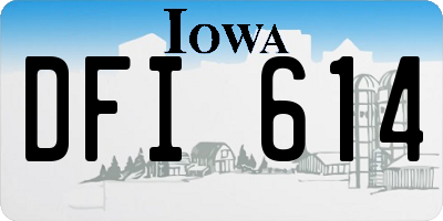 IA license plate DFI614