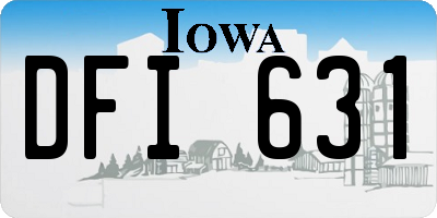 IA license plate DFI631