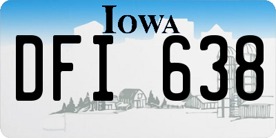 IA license plate DFI638