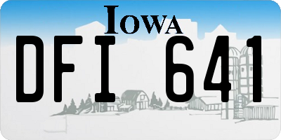 IA license plate DFI641