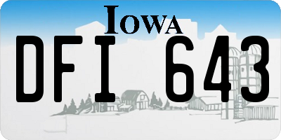 IA license plate DFI643