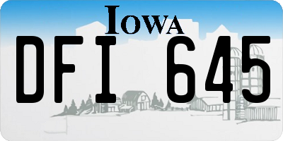 IA license plate DFI645