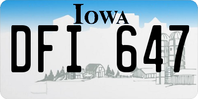 IA license plate DFI647