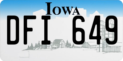 IA license plate DFI649