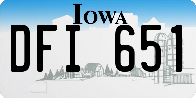 IA license plate DFI651