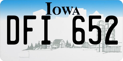 IA license plate DFI652