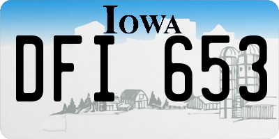 IA license plate DFI653