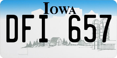 IA license plate DFI657