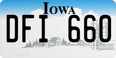IA license plate DFI660