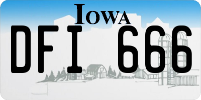 IA license plate DFI666