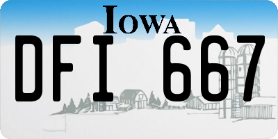 IA license plate DFI667