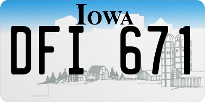 IA license plate DFI671