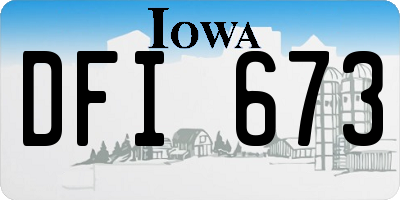 IA license plate DFI673