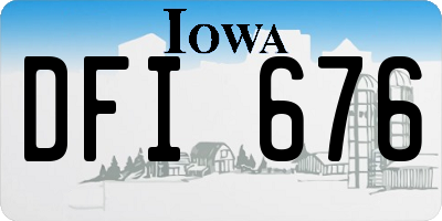 IA license plate DFI676