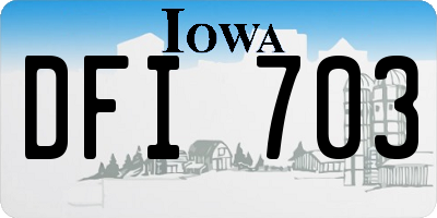 IA license plate DFI703