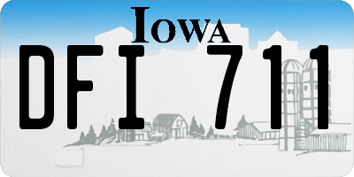 IA license plate DFI711