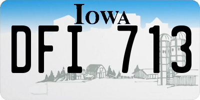 IA license plate DFI713