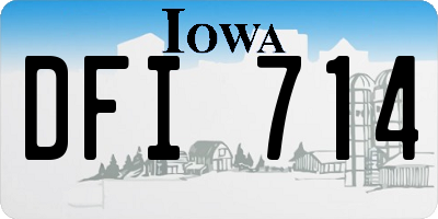 IA license plate DFI714