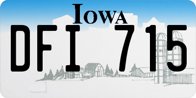 IA license plate DFI715