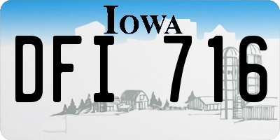 IA license plate DFI716
