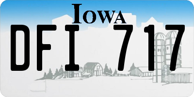 IA license plate DFI717