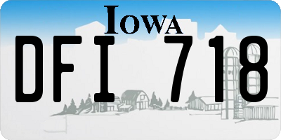 IA license plate DFI718