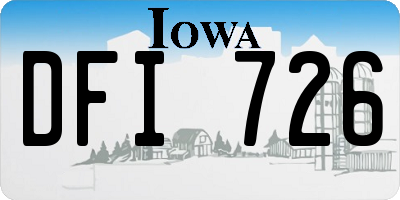IA license plate DFI726