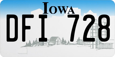 IA license plate DFI728