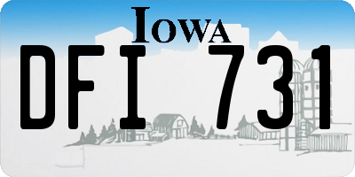 IA license plate DFI731