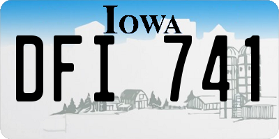 IA license plate DFI741