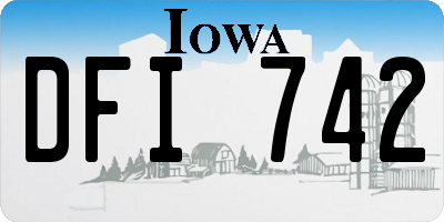 IA license plate DFI742
