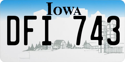 IA license plate DFI743