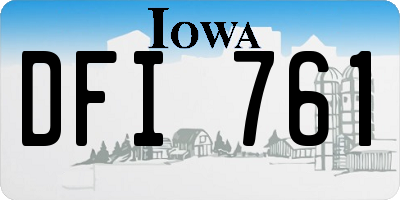IA license plate DFI761