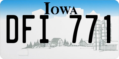 IA license plate DFI771