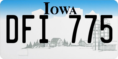 IA license plate DFI775