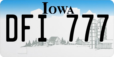IA license plate DFI777