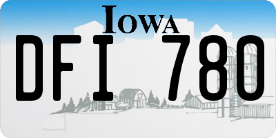 IA license plate DFI780