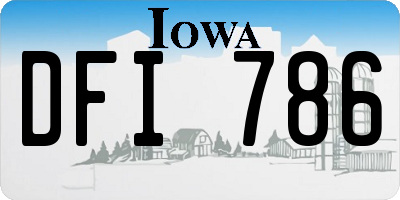 IA license plate DFI786